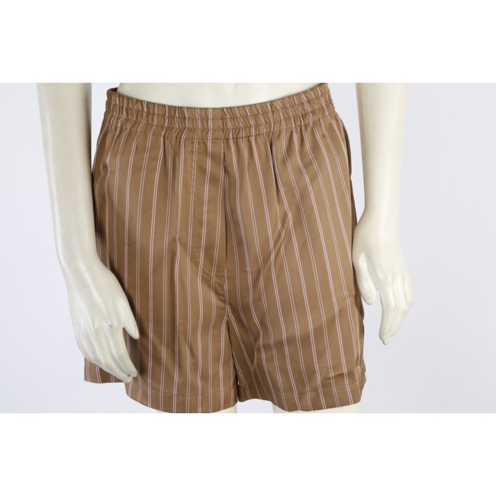 Wyeth Brown Pink Striped Shorts Size S Elastic Waist Summer Casual Lounge